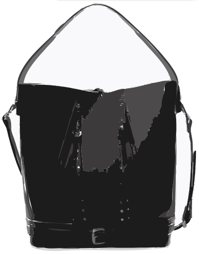 Black Leather Handbag no logo & no background clipart
