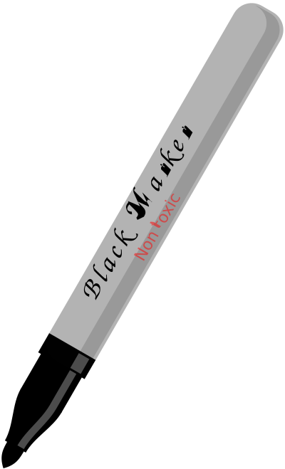 Black marker. Marcador negro. clipart