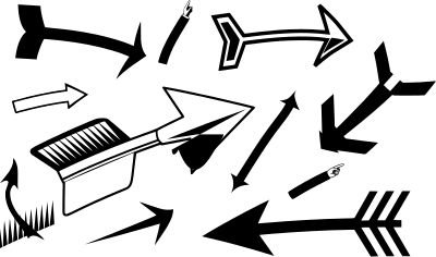 Black Mixed Arrows Clipart Set clipart