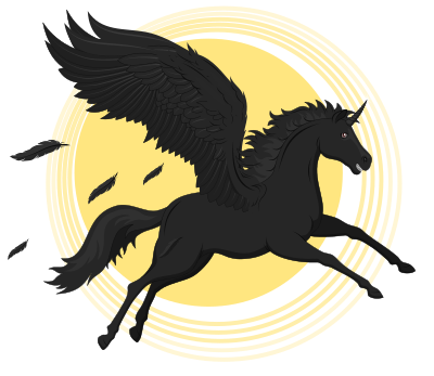 Black Pegasus clipart