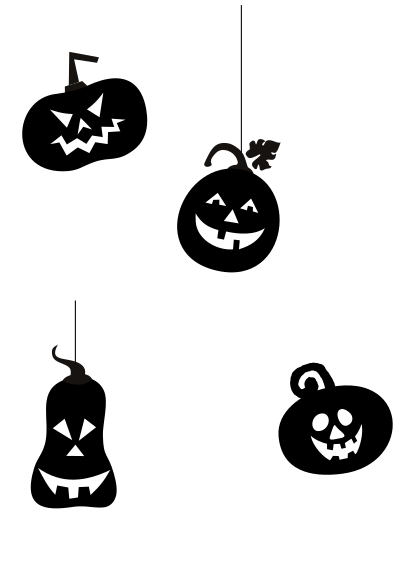 Black pumpkins clipart