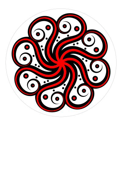 Black-red Abstract Octopus clipart