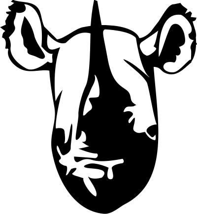 Black Rhino head clipart