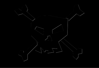 Black skull 'n black bones! clipart