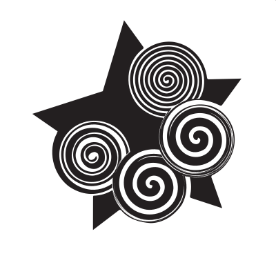 Black star decoration clipart