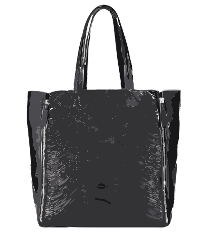 Black tote bag no logo clipart