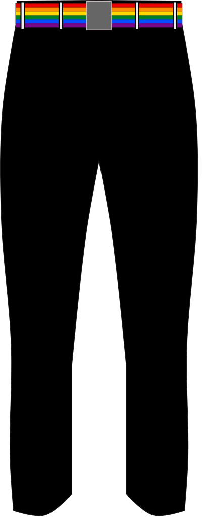 Black trousers with LGBT pride belt clipart