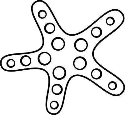 Black & White Starfish clipart