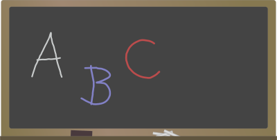 Blackboard with Letters clipart