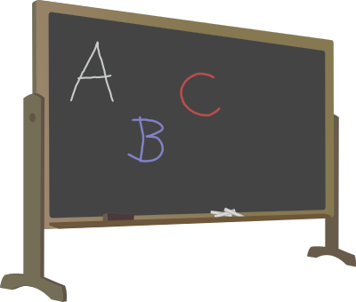 Blackboard with Stand and Letters clipart