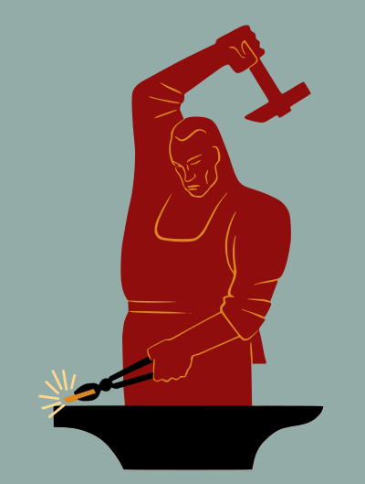 Blacksmith with Gold clipart