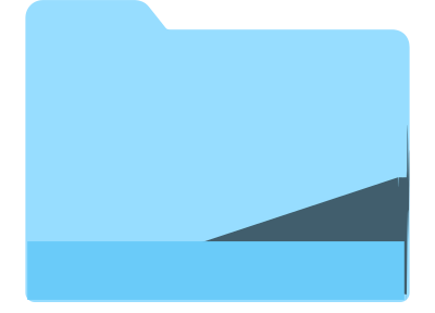 Blank, flat blue folder without solid lines or shadow clipart