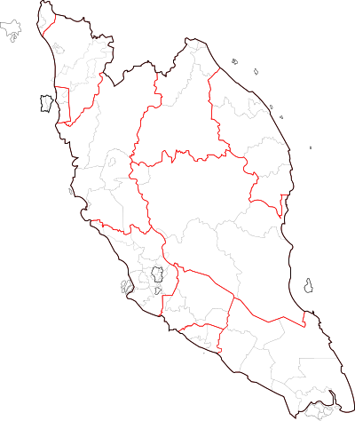 Blank map of Peninsular Malaysia (fixed and updated) clipart