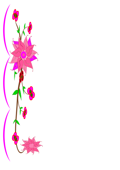 Blank page with flowers clipart