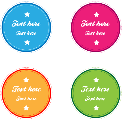 Blank sticker in various colours clipart