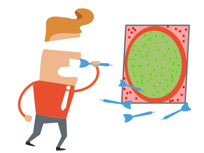 Blind Darts Player: Monte Carlo pi calculation clipart