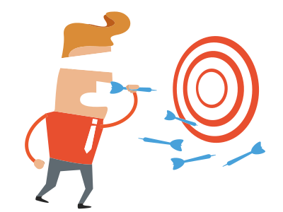 Blindfolded Darts Player clipart