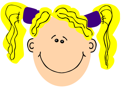 Blond girl with pigtails clipart