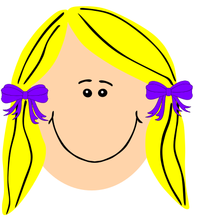 Blond, long haired girl clipart