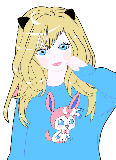 Blonde Anime Cat Girl clipart