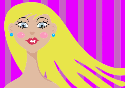 Blonde Cartoon Woman's Portrait clipart