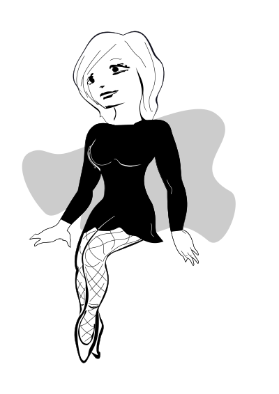 Blonde in black clipart