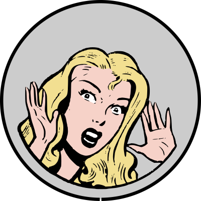 Blonde woman in horror clipart