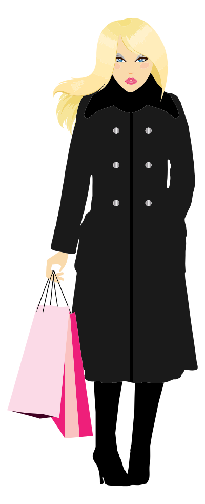 Blonde Woman Shopping clipart