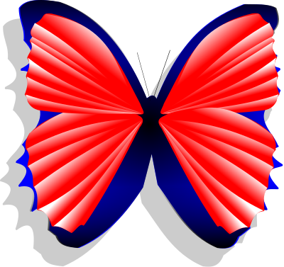 Blue and pink butterfly clipart