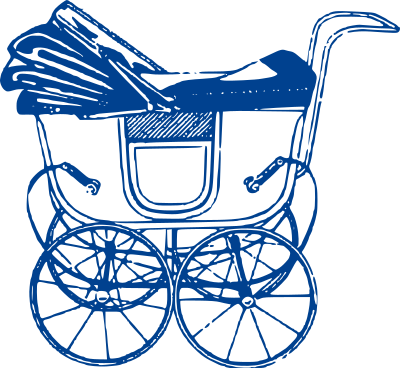 Blue Baby Buggy clipart