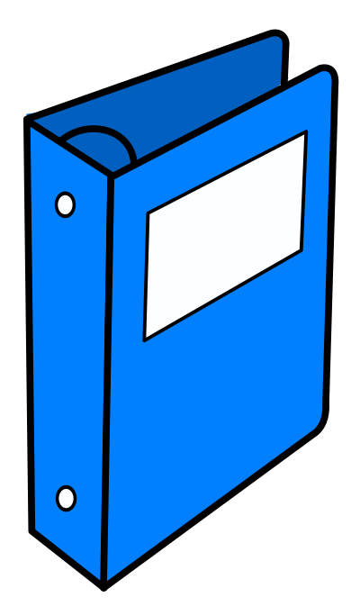 Blue binder clipart