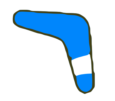 Blue Boomerang clipart