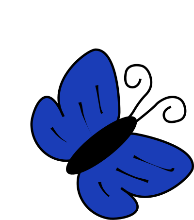 Blue butterfly clipart