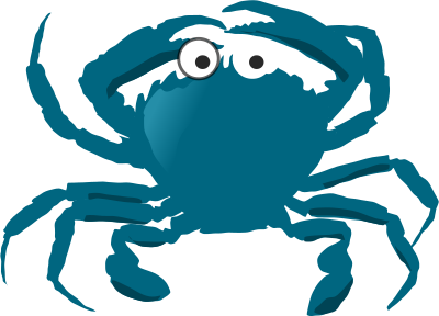 Blue cartoon crab clipart