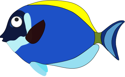 Blue cartoon fish clipart