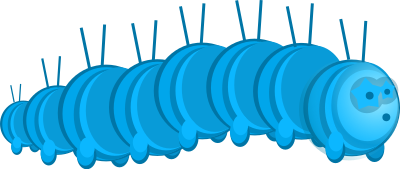 Blue Caterpillar clipart