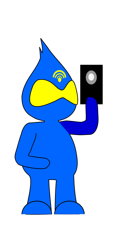 Blue Character Mobile Phone clipart