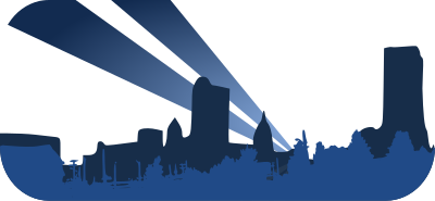 Blue city scene clipart