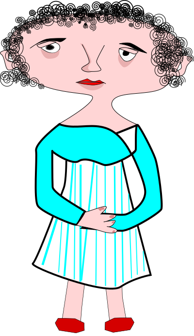 Blue Dress Lady Cartoon clipart