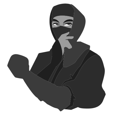 Blue Eyed Ninja (Grayscale) clipart