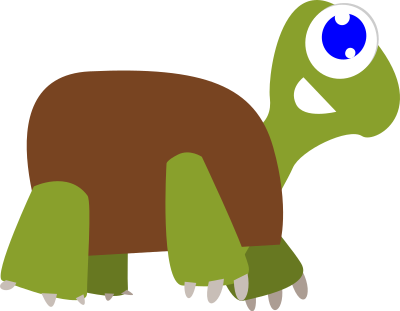 Blue-Eyed Turtle crawling clipart