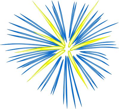 Blue Fireworks clipart