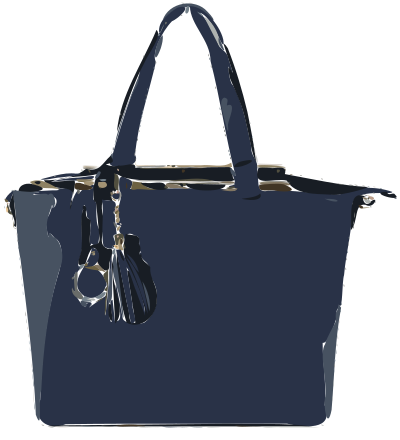 Blue Flat Leather Bag clipart