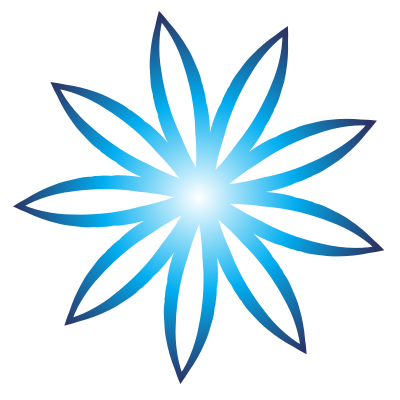 Blue flower logotype concept clipart