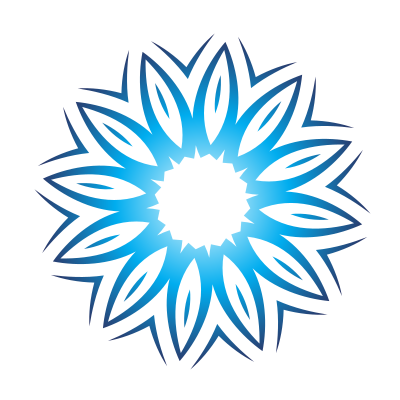 Blue flower logotype design clipart