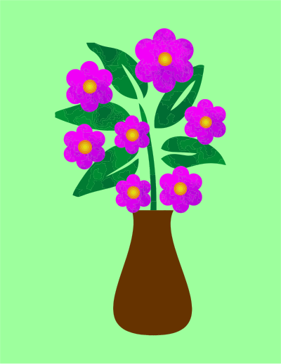 Blue Flowers In A Vase clipart