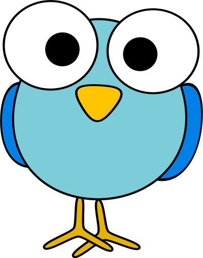 Blue googley-eyed bird clipart