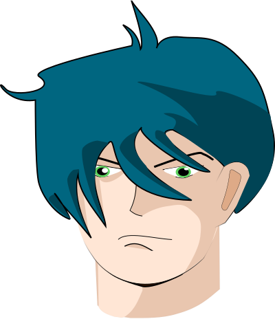 Blue-hair-man clipart