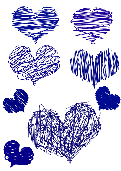 blue hand drawn Heart clipart