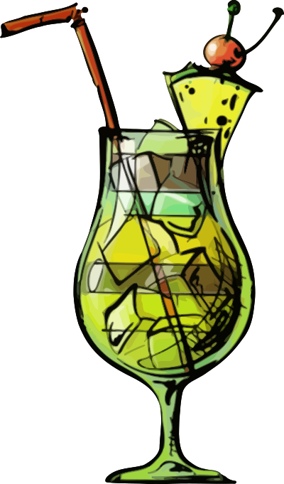 Blue Hawaii cocktail clipart